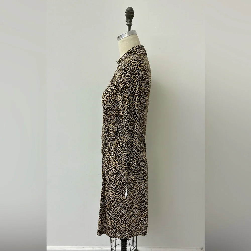 NWT Glamour Printed Cheetah Ring Wrap Dress - Picture 4 of 7